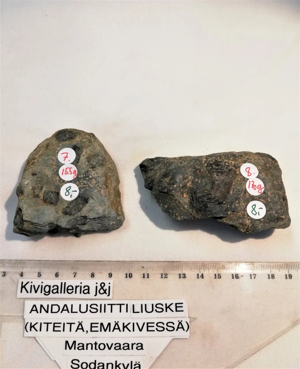 Andalusiitti liuske no.t 7 ja 8, Sodankylä Suomi&nbsp;8,00€