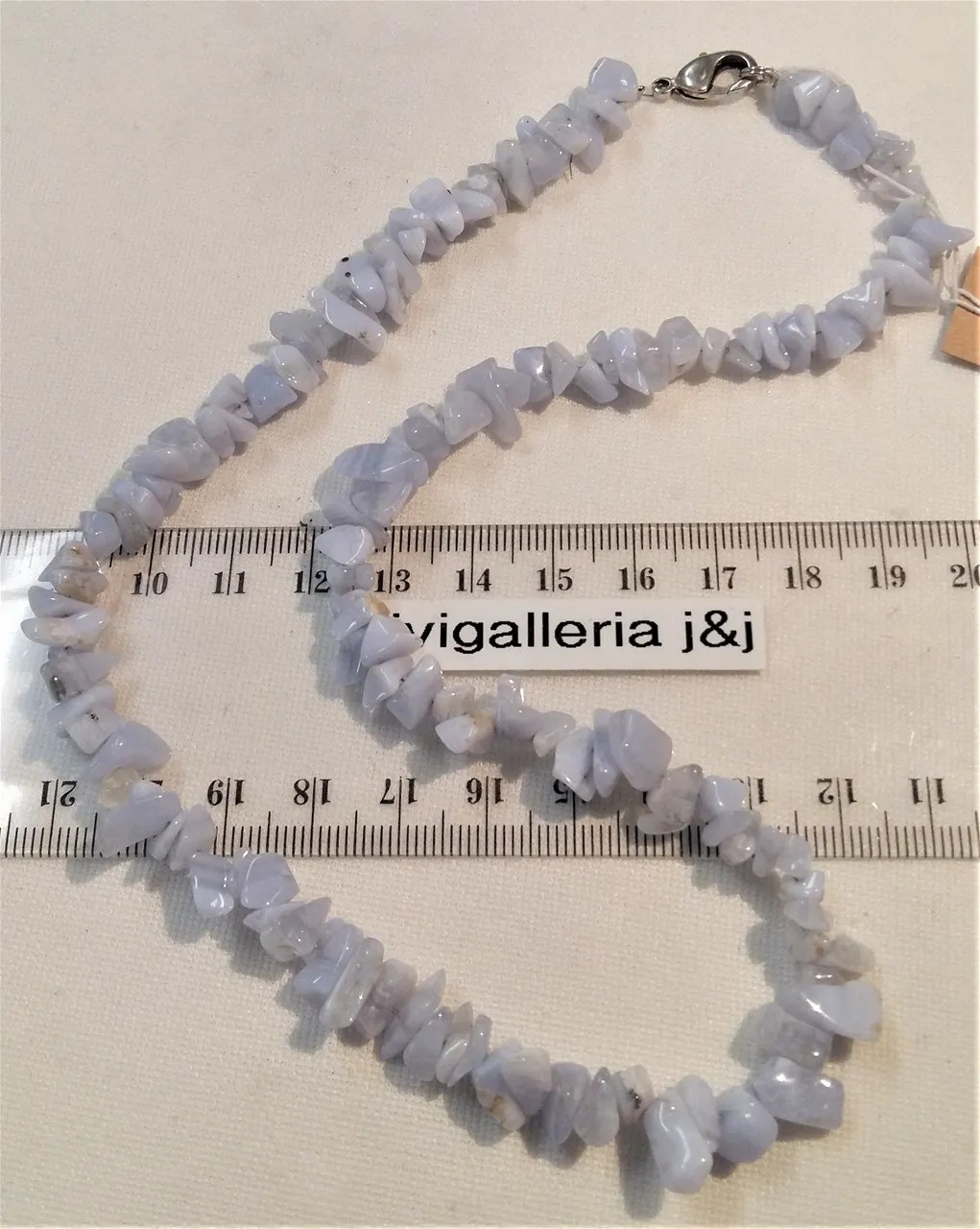 Kalsedoni -sininen chipsi/sirukaulakoru 18,00€